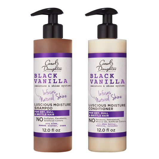 Carol's Daughter Black Vanilla Shampoo and Conditioner Set for Curly, Wavy or Natural Hair, Moisturizing Hair Care for Dry, Damaged Hair, 1 Kit