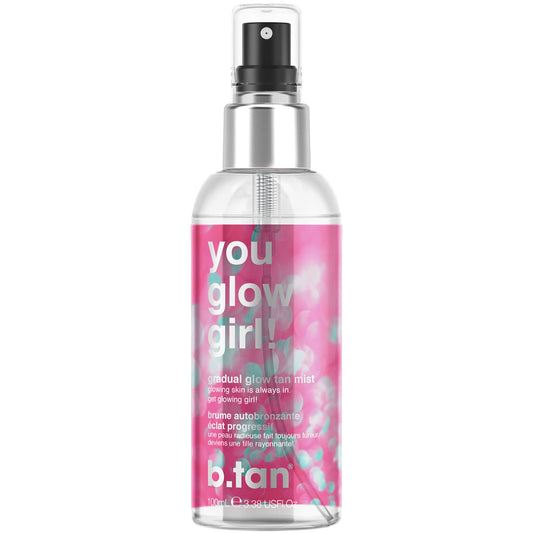 b.tan Face & Body Self Tanner Mist | You Glow Girl - Lightweight, Daily Gradual Sunless Tanner Mist For Glowing Skin All Day Long, Quick Drying, Streak-Free, Vegan, 3.38 Fl Oz you glow girl face & body mist