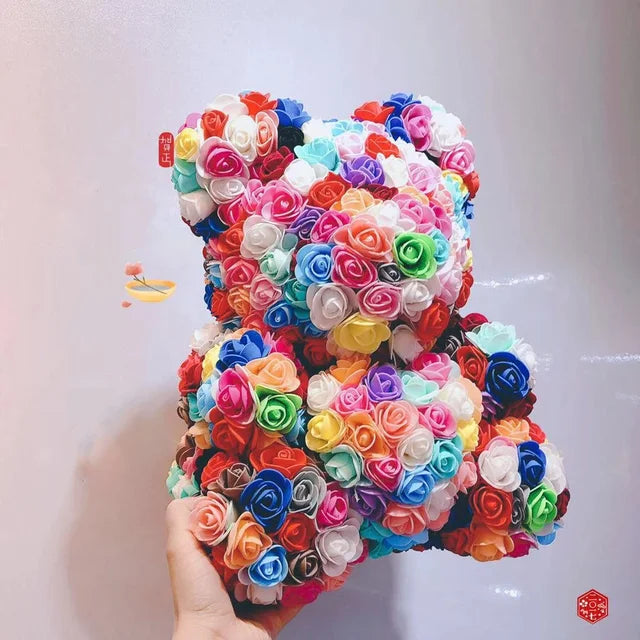 Teddy Rose Bear 25cm Artificial Flowers Rose Bear