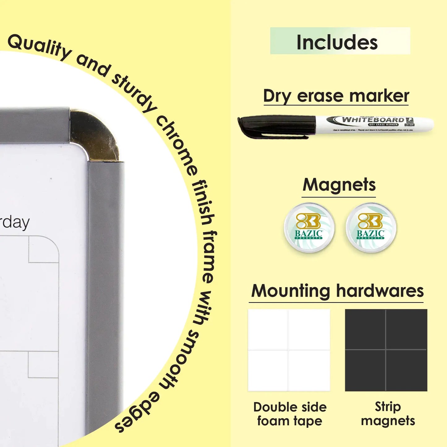 Magnetic Dry Erase Calendar Board 11″ X 14″ w/ Marker & 2 Magnets