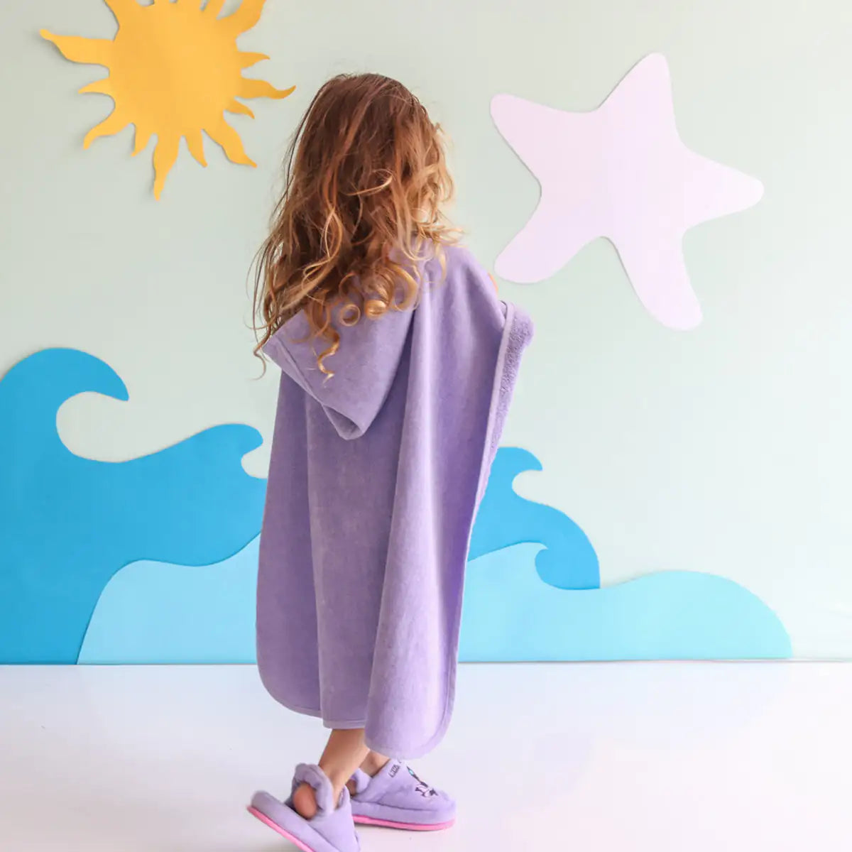 Milk&Moo Kids Poncho and House Slippers Little Mermaid