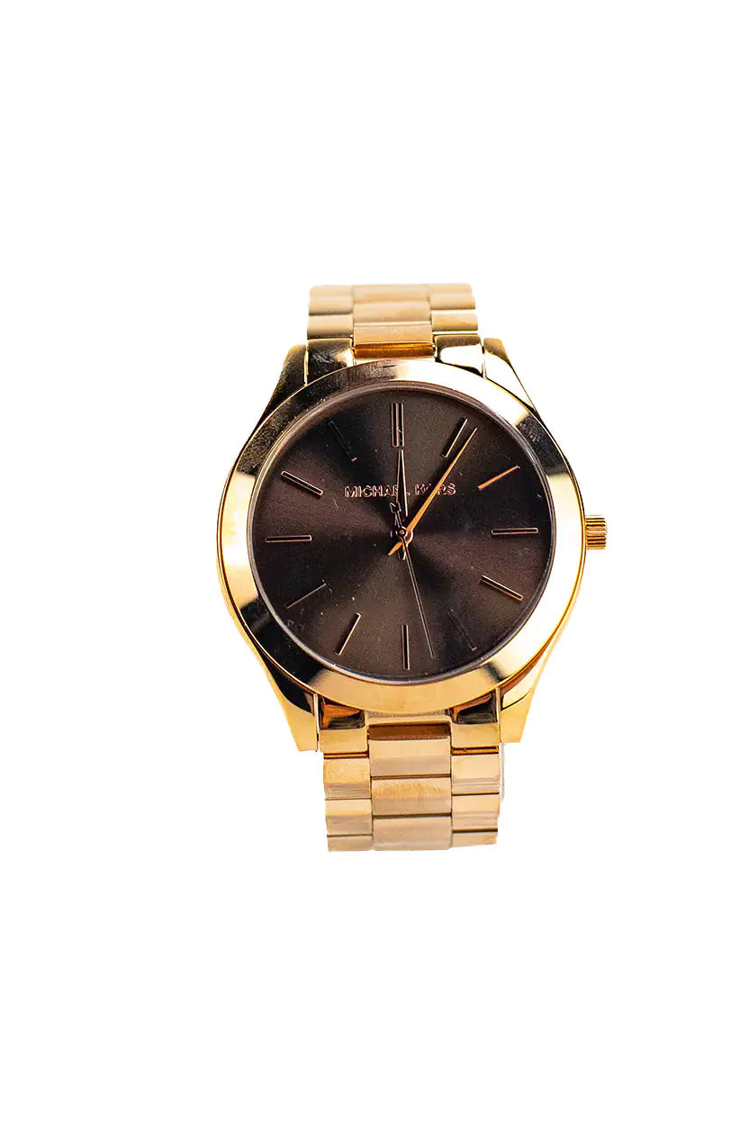 Michael Kors Runway Gold Stainless Steel Brown Dial Watch