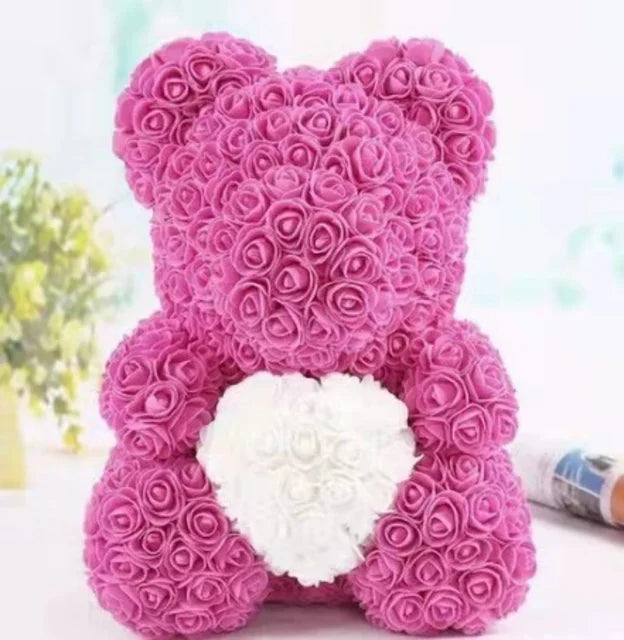 Teddy Rose Bear 25cm Artificial Flowers Rose Bear