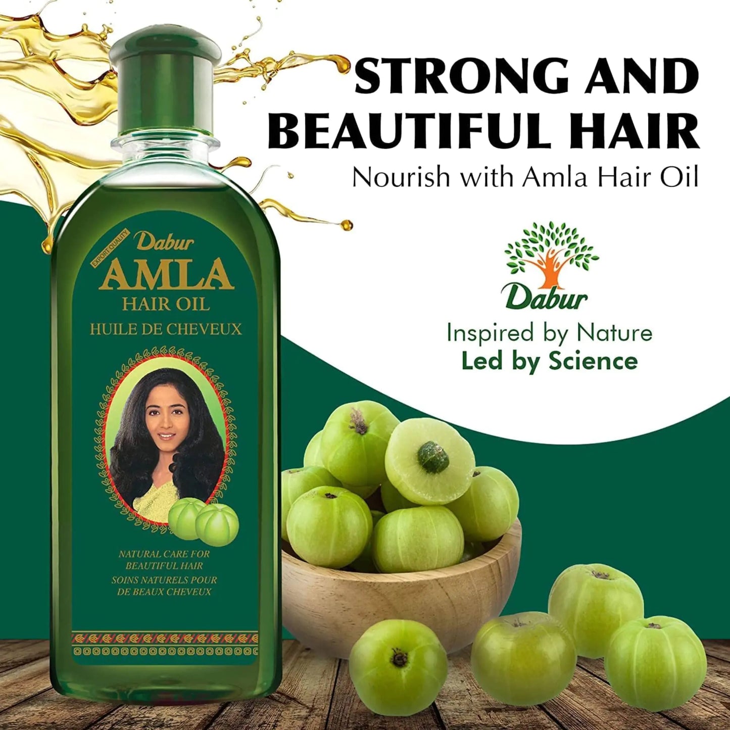 Dabur Amla Hair Oil for Healthy Hair and Moisturized Scalp, for Men and Women, Indian Bio Oil for Hair, Natural Care for Beautiful Hair (200ml) Herbal 6.76 Fl Oz (Pack of 1)