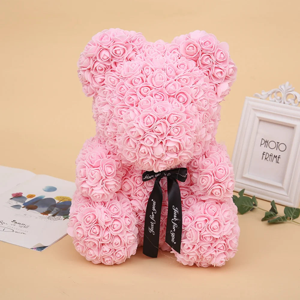 Teddy Rose Bear 25cm Artificial Flowers Rose Bear