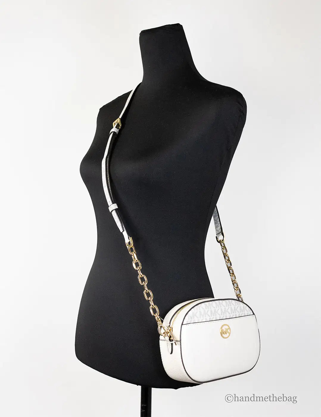 Michael Kors Jet Set Glam Light Cream Oval Crossbody