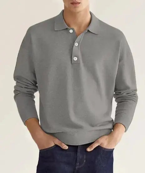 Long Sleeve Button Polo Shirt