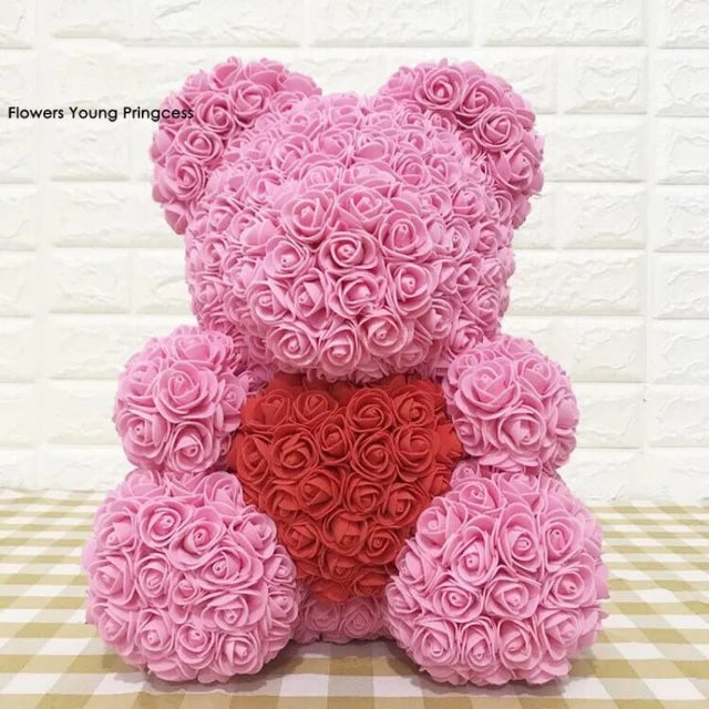 Teddy Rose Bear 25cm Artificial Flowers Rose Bear