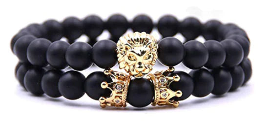 Lion Head Bracelet and Crown Bracelet set!