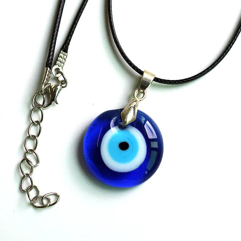 Turkish Glass Evil Eye Pendant Necklace