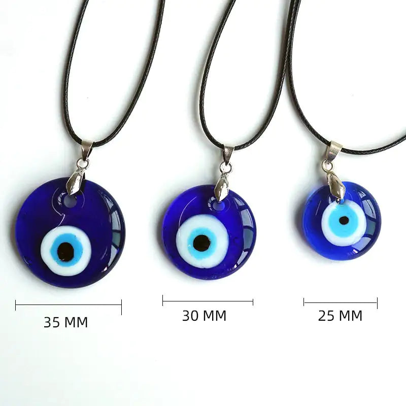 Turkish Glass Evil Eye Pendant Necklace