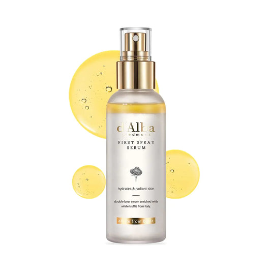 d'Alba Italian White Truffle First Spray Serum, Vegan Skin Care, Light-weight Face Moisturizer, Glow Serum for Radiant Skin, Non Comedogenic, All In One Mist, Korean Skin Care (3.38 fl oz.) 3.38 Fl Oz (Pack of 1)