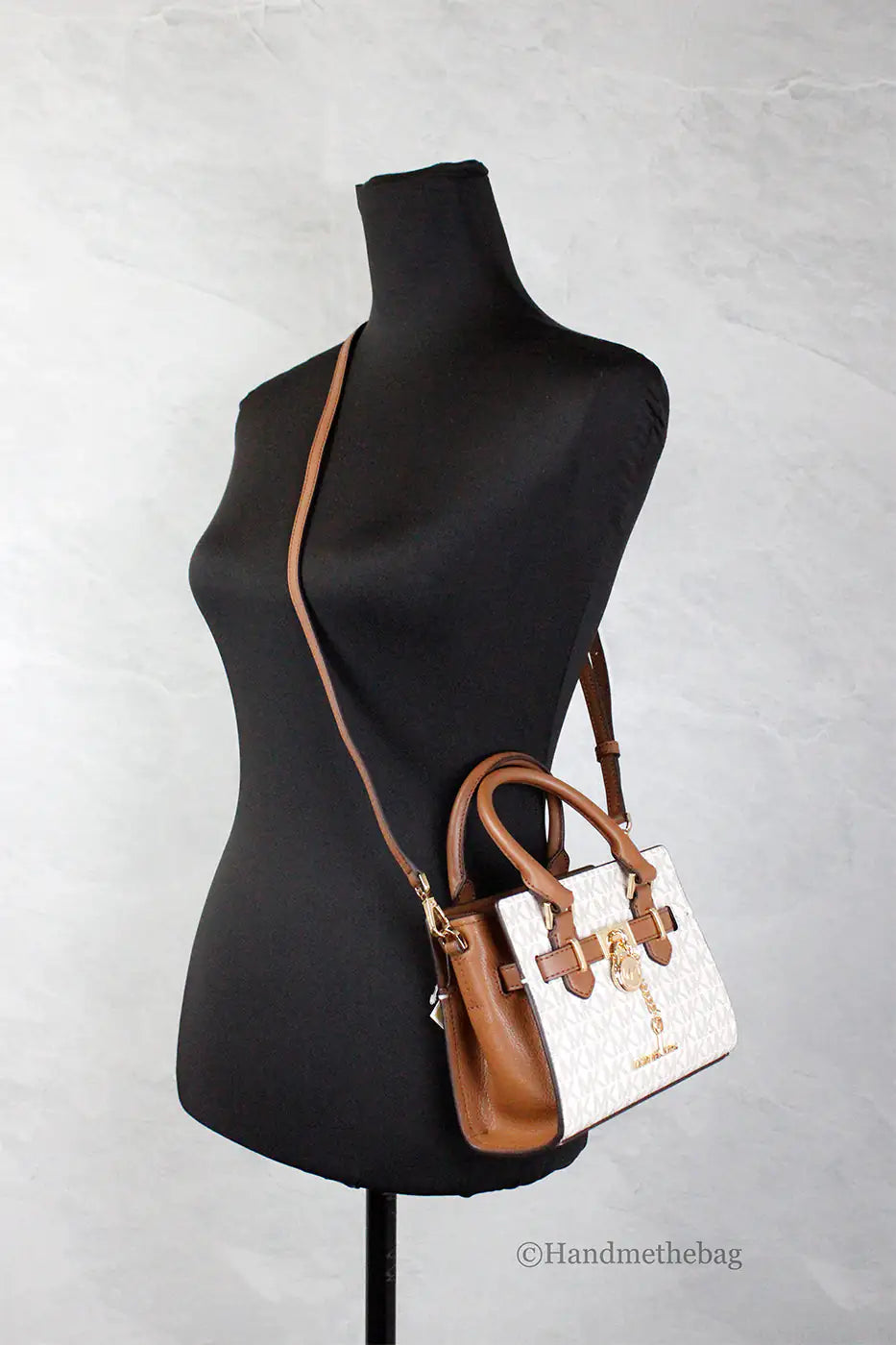 Michael Kors Hamilton XS Small Vanilla PVC Crossbody Satchel