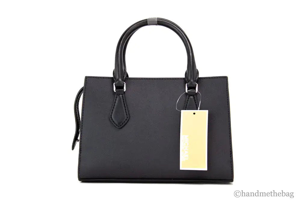 Michael Kors Sheila Small Black Vegan Center Zip Satchel