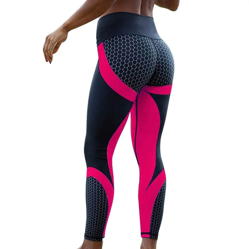 Women Honeycomb Printed Yoga Pants