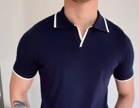 Open Neck Short Sleeve Polo