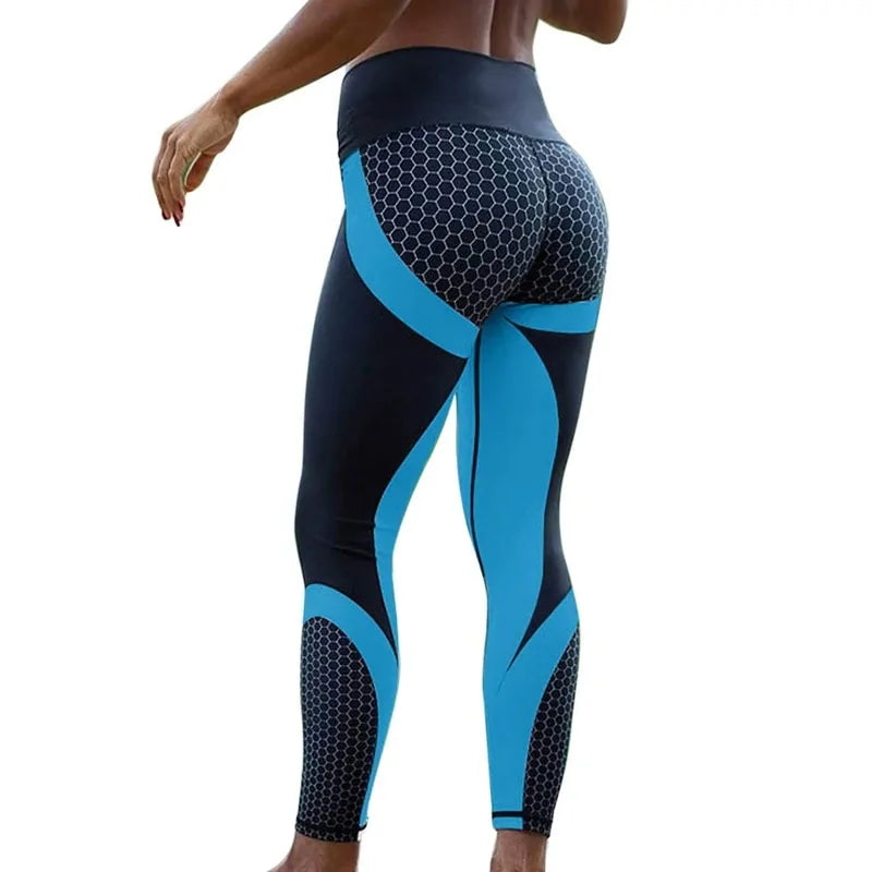 Women Honeycomb Printed Yoga Pants