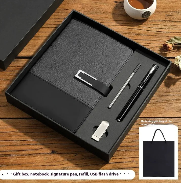 Business Thickening Notebook Soft Leather High-grade Gift Set