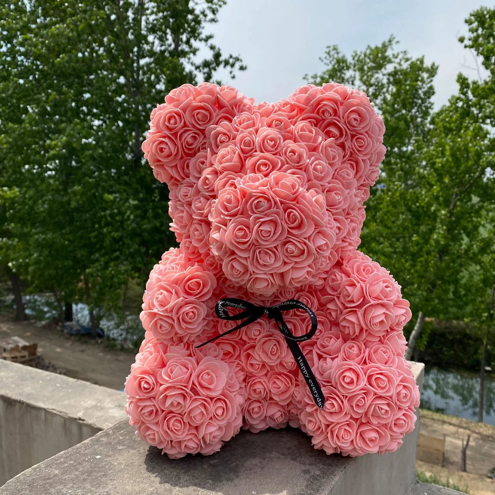 Teddy Rose Bear 25cm Artificial Flowers Rose Bear