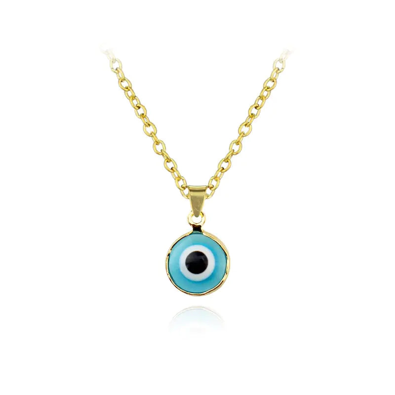 Turkish Glass Evil Eye Pendant Necklace