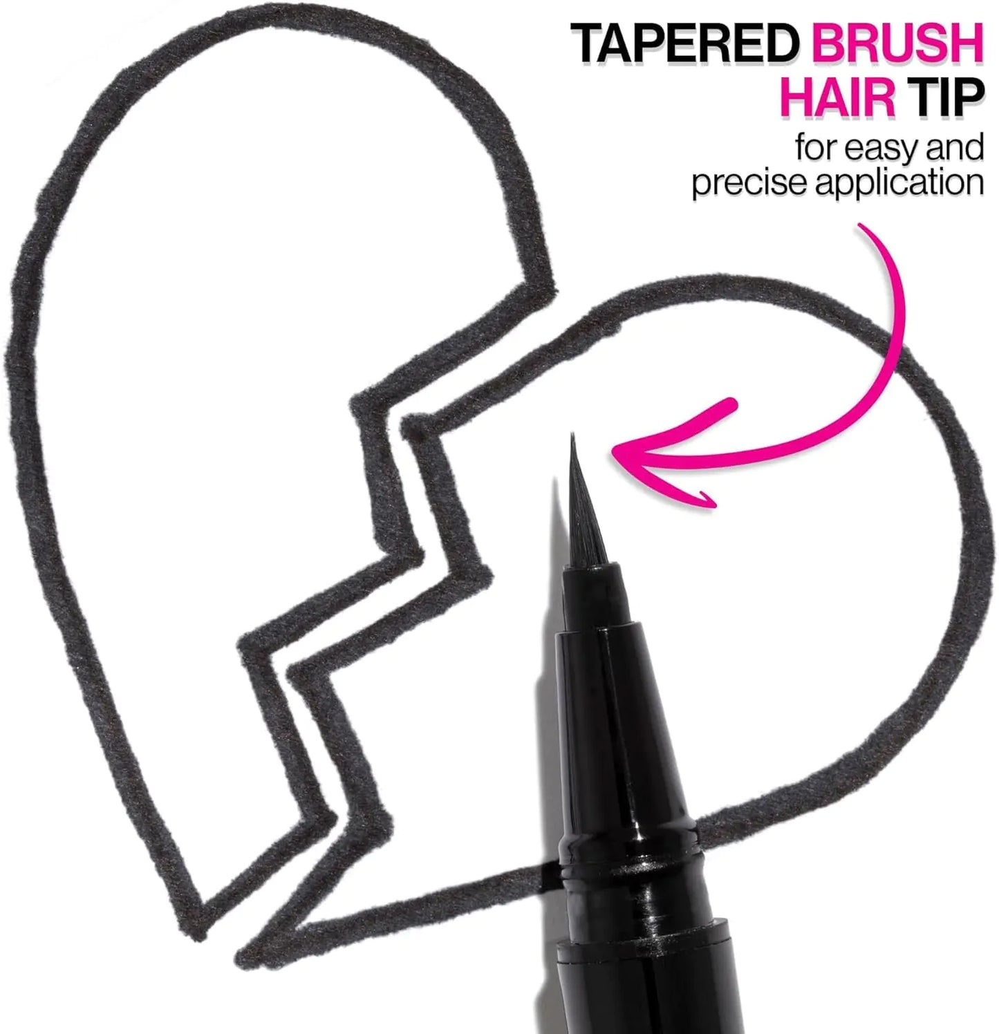 wet n wild Mega Last Breakup Proof Liquid Eyeliner - Quick Drying, Smudge-Resistant, 16-Hour Wear - Cruelty-Free & Vegan - Black 0.03 Fl Oz (Pack of 1)