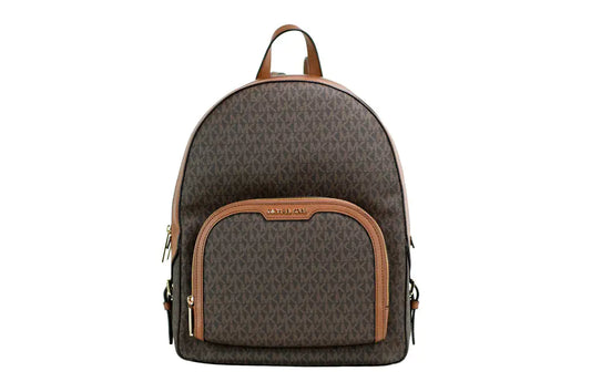 Michael Kors Jaycee Large Brown Zip Pocket Backpack