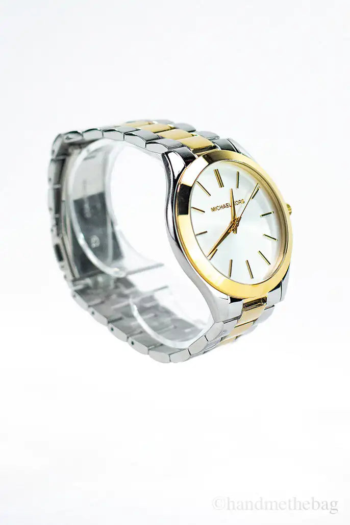 Michael Kors Slim Runway Gold Silver Toned Watch