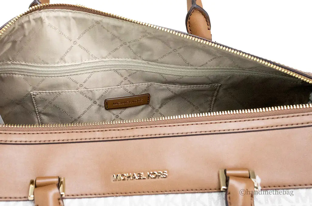 Michael Kors Travel XL Vanilla Duffle Weekender Bag