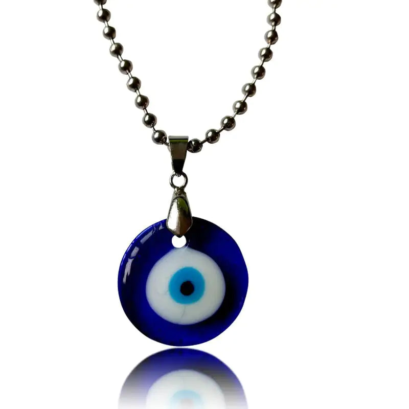 Turkish Glass Evil Eye Pendant Necklace