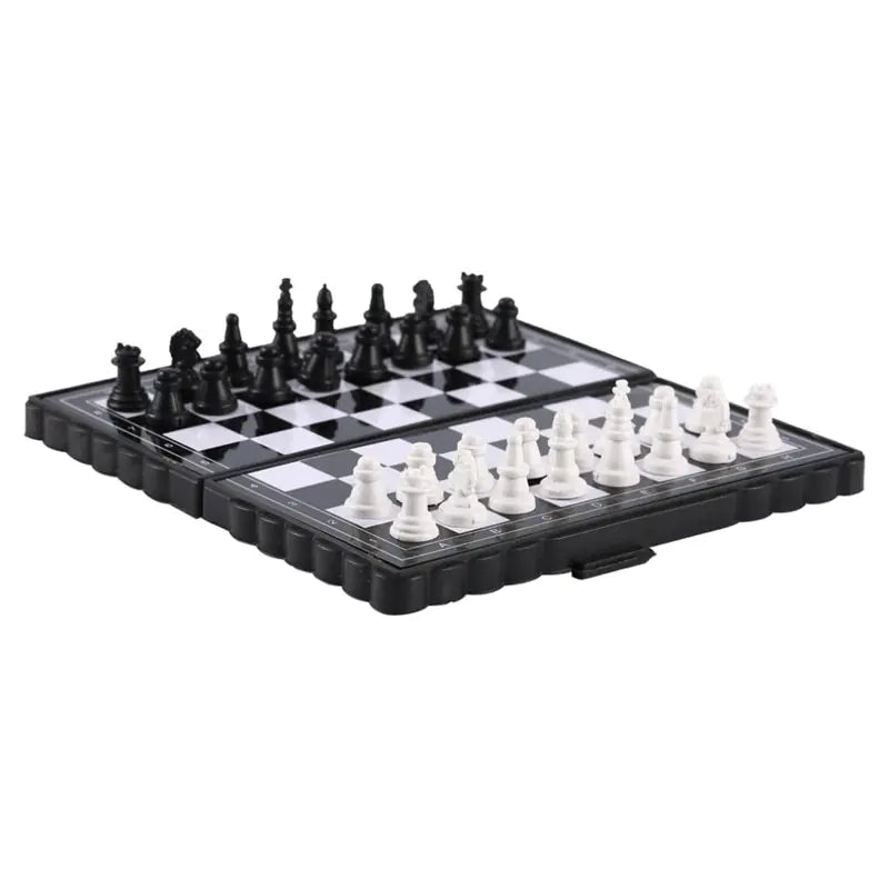 Mini Chess Set Folding Plastic Chessboard