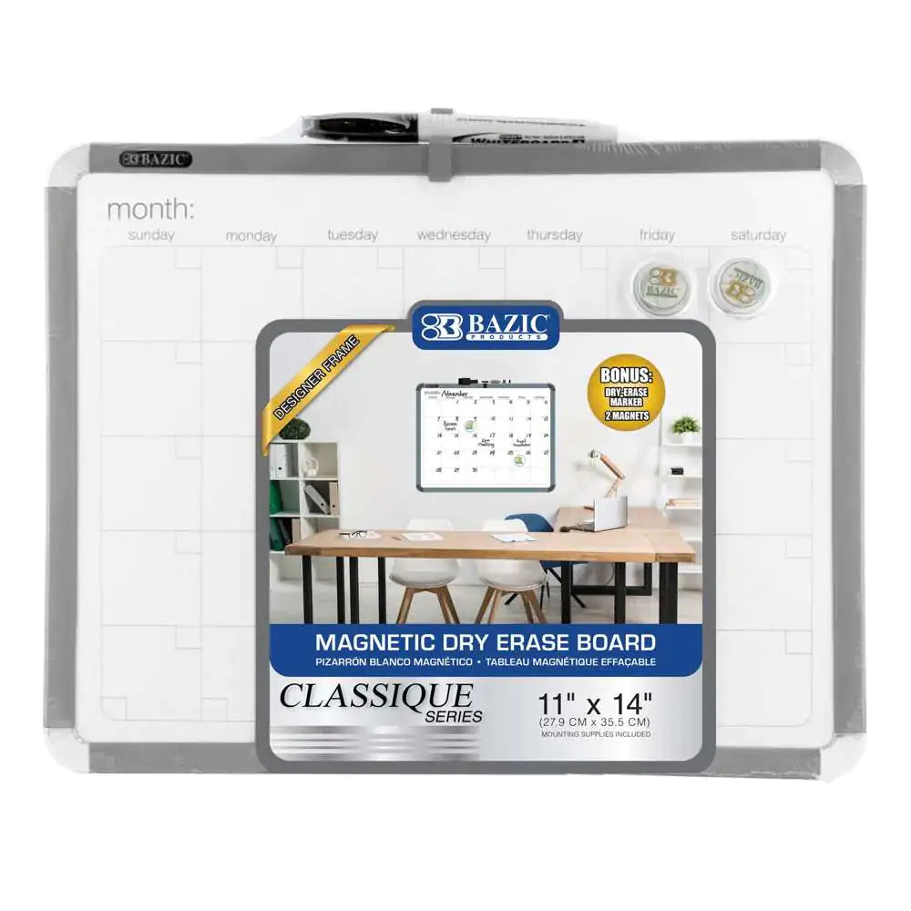 Magnetic Dry Erase Calendar Board 11″ X 14″ w/ Marker & 2 Magnets