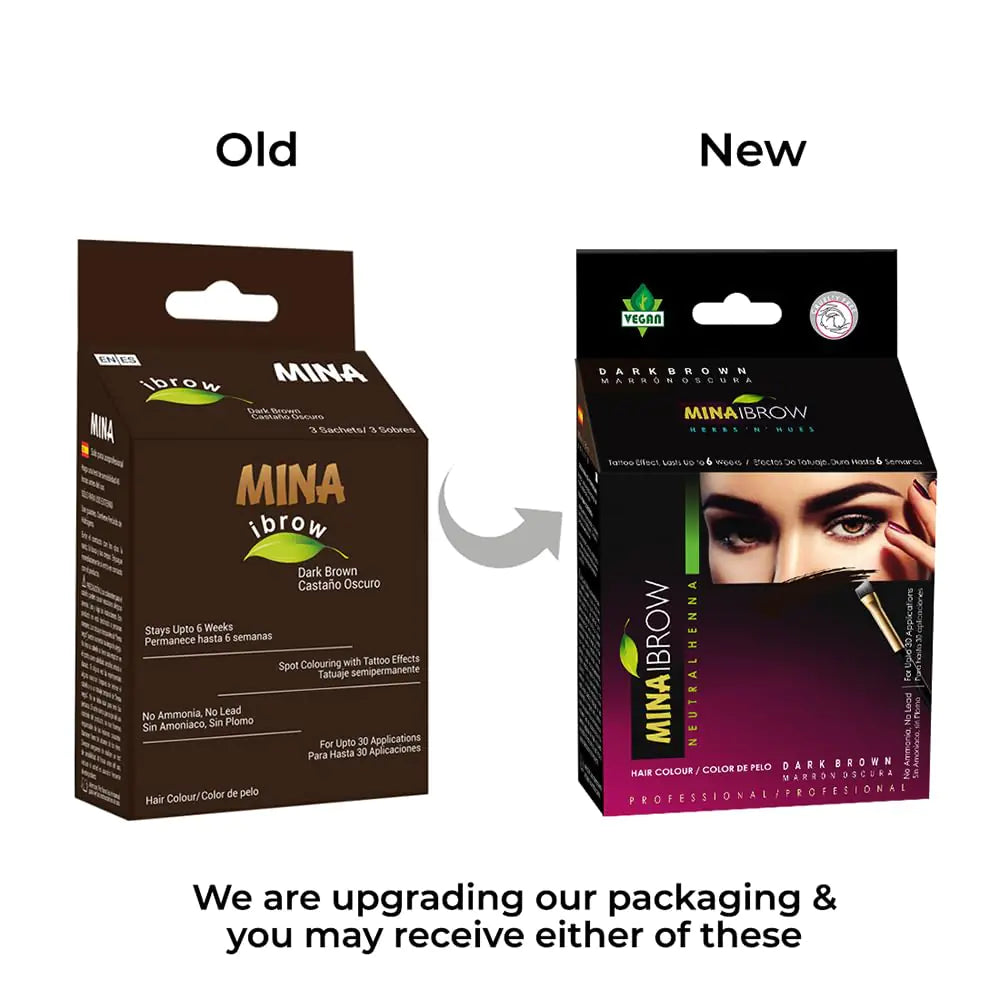 MinaiBrow Tint Kit Dark Brown | Natural Spot Coloring Brow Powder with Oil & Brush | Water & Smudge Proof, Long-Lasting, Instant Brow Dye Kit, 100% Gray Converge, Vegan and Cruelty-Free Dark Brown + Oil + Brush