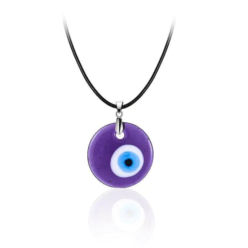 Turkish Glass Evil Eye Pendant Necklace