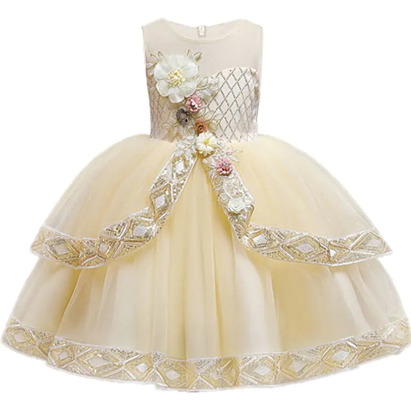 Children's Embroidered Birthday Party Dress