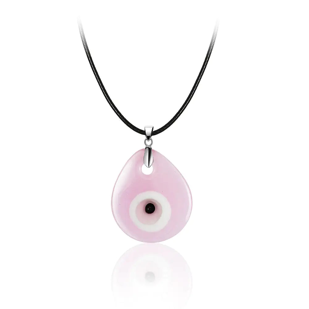 Turkish Glass Evil Eye Pendant Necklace