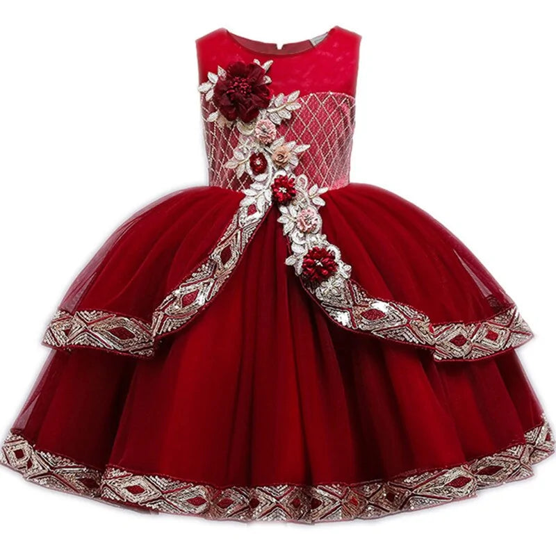 Children's Embroidered Birthday Party Dress