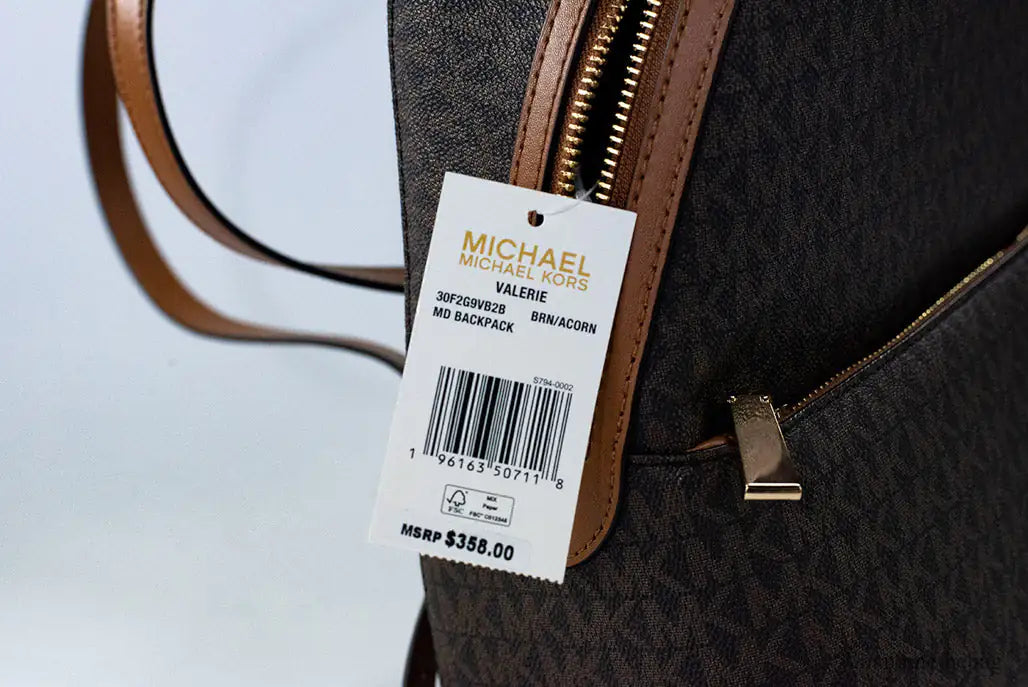 Michael Kors Valerie Medium Brown Acorn Signature Backpack