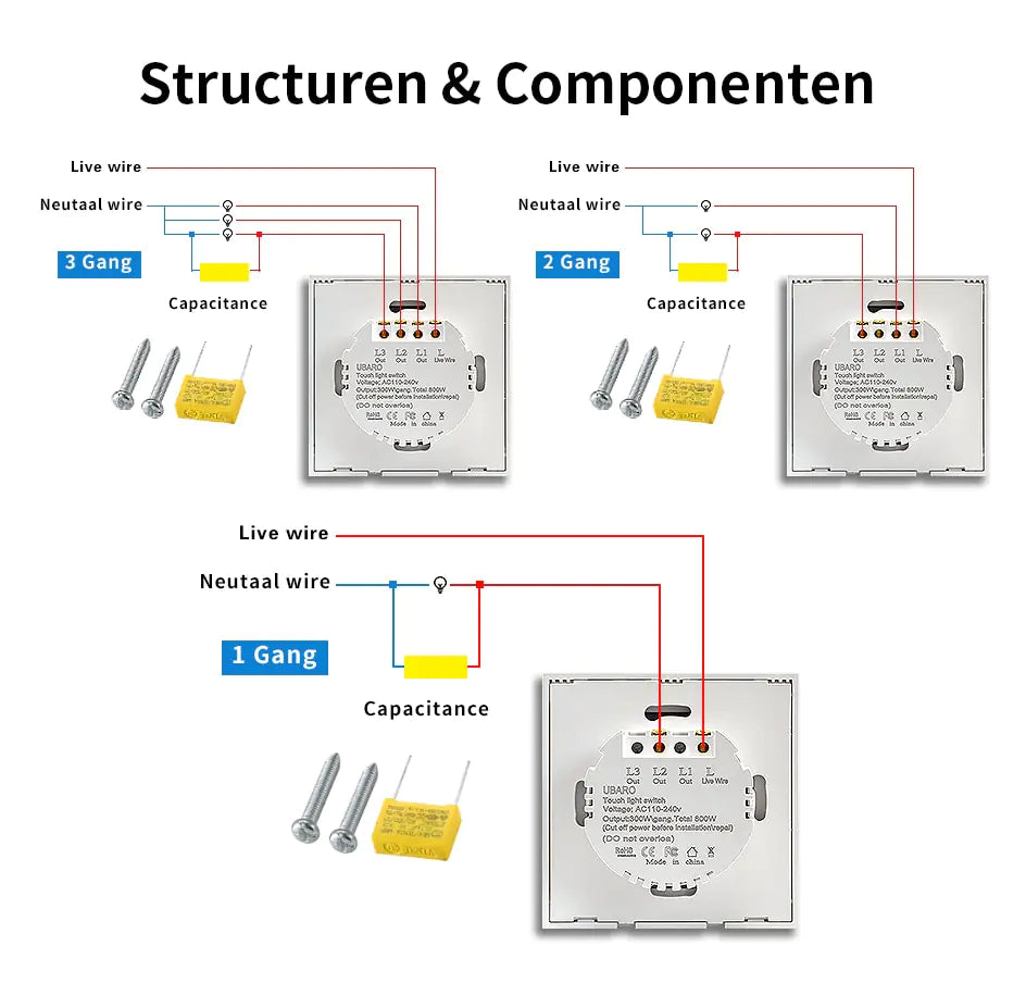 Crystal Tempered Glass Wall Panel Touch Switch