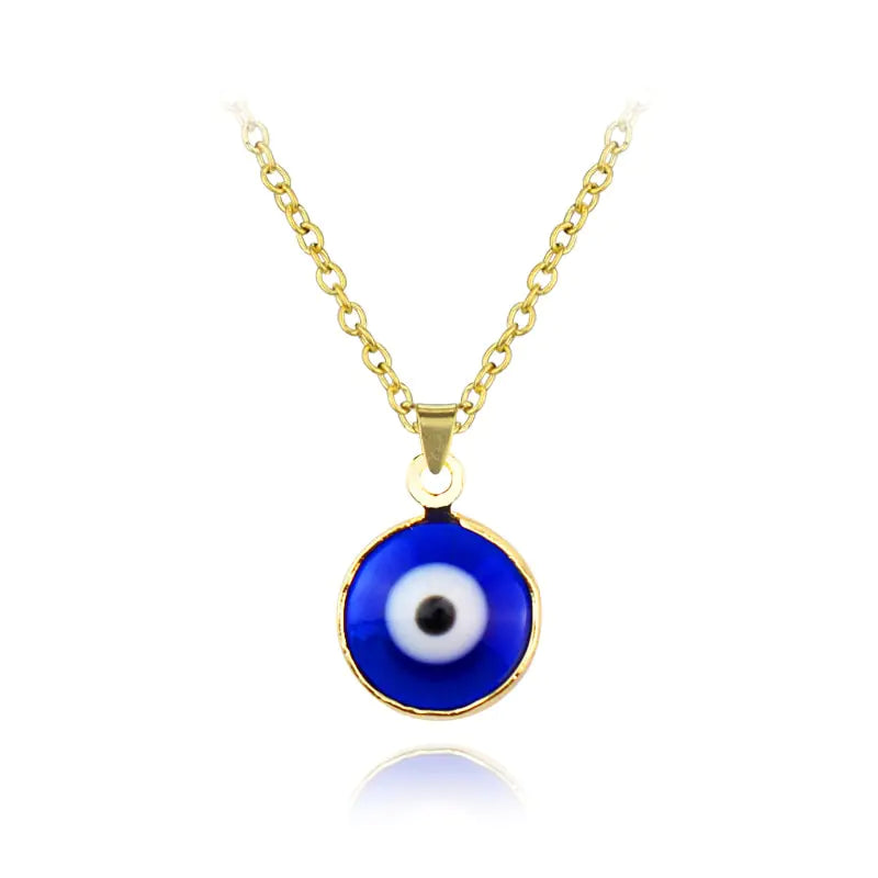 Turkish Glass Evil Eye Pendant Necklace