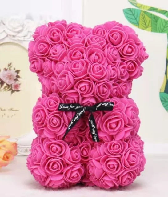 Teddy Rose Bear 25cm Artificial Flowers Rose Bear