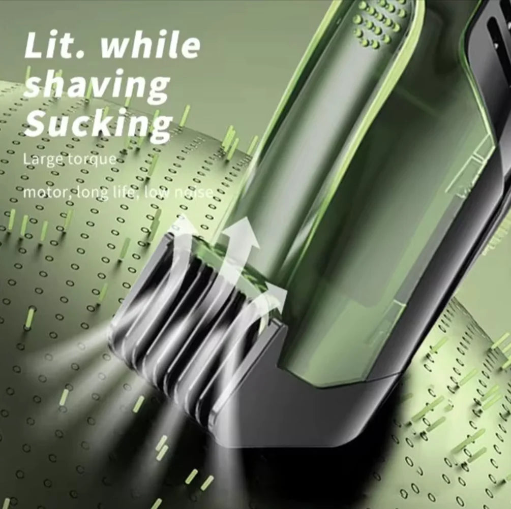 Washable Electric Vacuum Beard Trimmer: Mess-Free Wet & Dry Grooming with Auto-Suction!