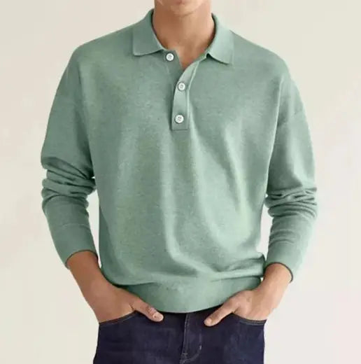 Long Sleeve Button Polo Shirt