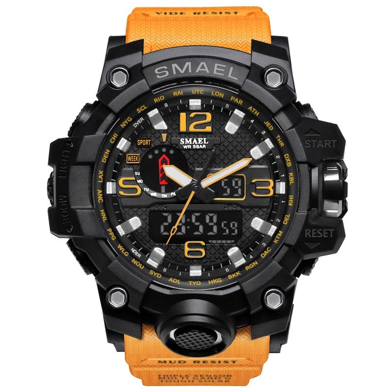 SMAEL Brand Men Sports Watches Dual Display