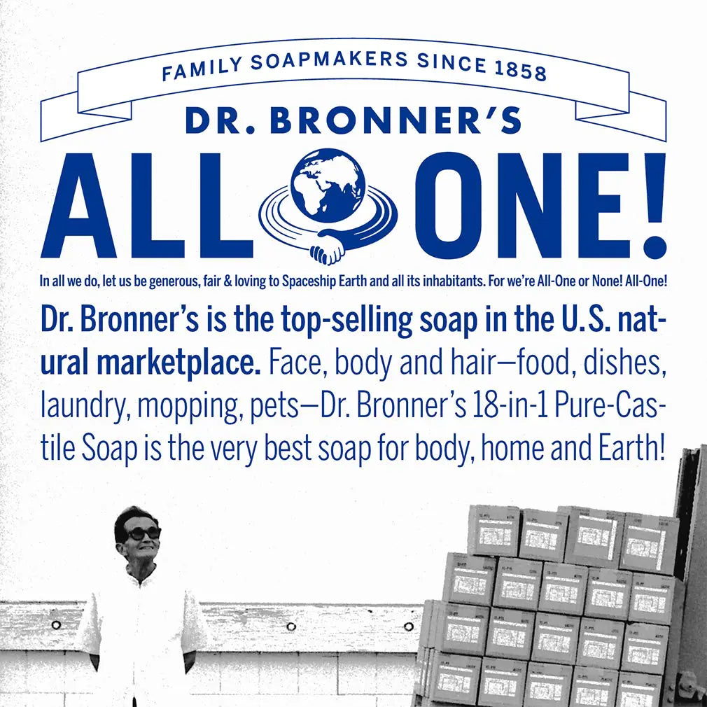 Dr. Bronner's - Pure-Castile Liquid Soap (Peppermint, 8 Ounce) - Made with Organic Oils, 18-in-1 Uses: Face, Body, Hair, Laundry, Pets and Dishes, Concentrated, Vegan, Non-GMO 8 Fl Oz (Pack of 1)