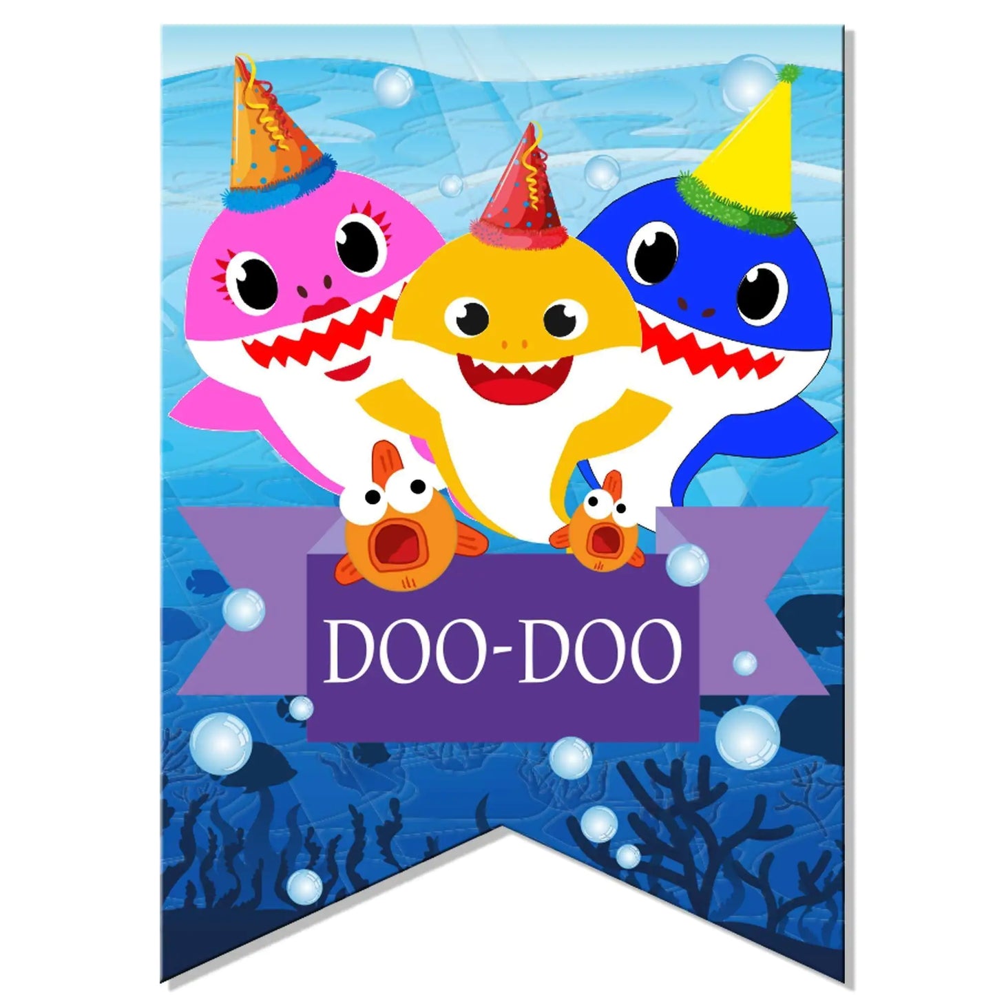 Happy Birthday Banner Garland Shark Theme Party Supplies For Kids Baby Shower